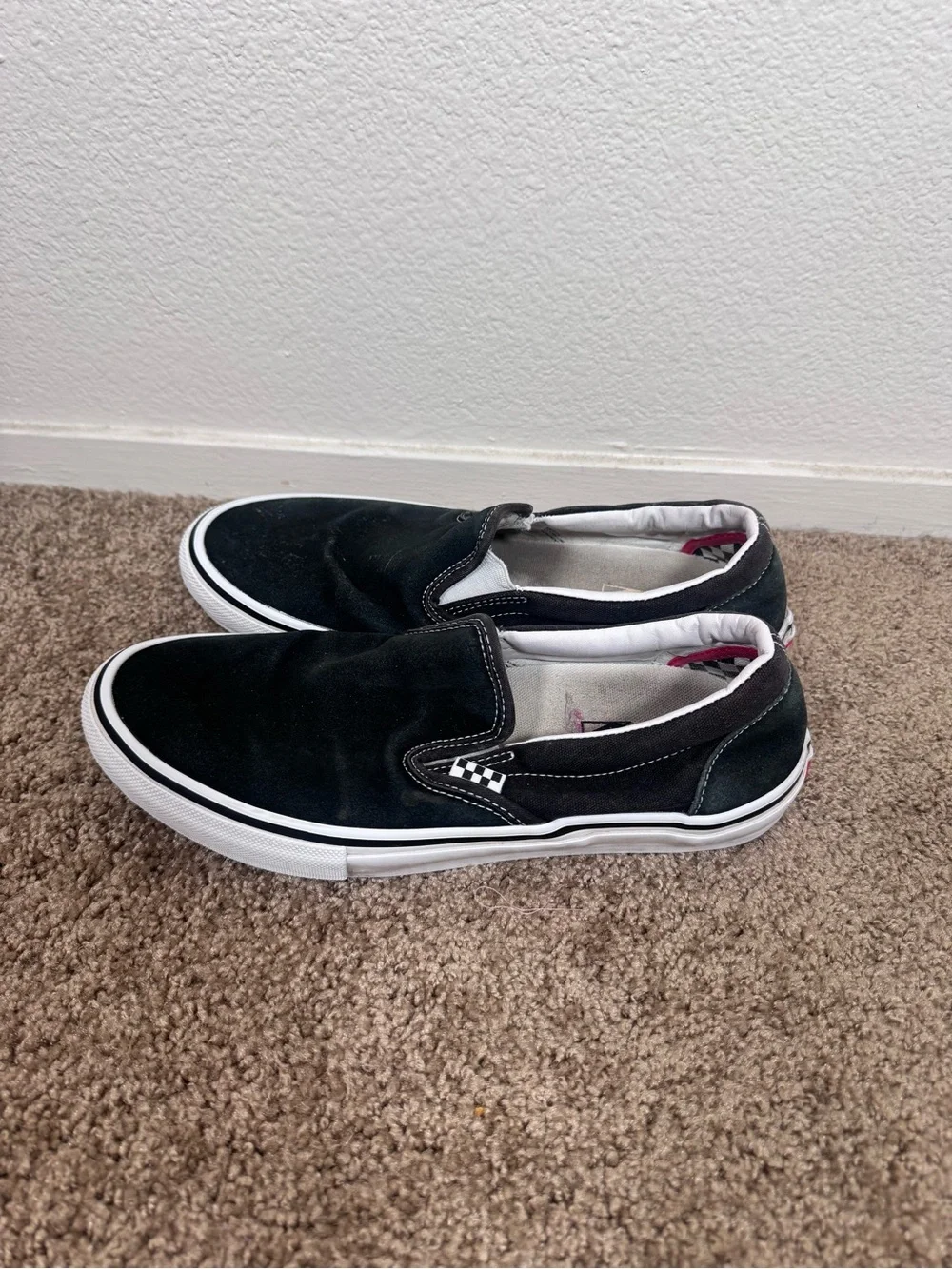 Vans Black Slip-On Loafers with White Sole